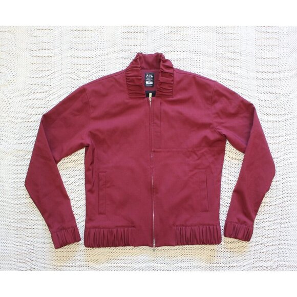 APL The Perfect Wool blend Bomber Women's Jacket Burgundy Size Medium Full Zip - Picture 11 of 12